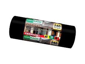 Мешки для мусора 240 л, ароматизированные, черные, в рулоне 10 шт., ПВД 45 мкм, 1300х930 мм, PREMIUM+, 24010830 в Глазове Мешки для мусора 240 л, ароматизированные, черные, в рулоне 10 шт., ПВД 45 мкм, 1300х930 мм, PREMIUM+, 24010830 в Глазове