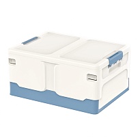 Ящик пластиковый складной белый, дно синее, 480х360х240 мм в Глазове