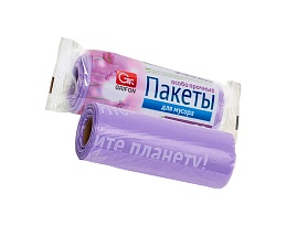 Мешки для мусора 35 л, ароматизированные, сиреневые, в рулоне 20 шт., ПНД, 12 мкм, 560х530 мм, GRIFON Полевые Цветы, 100-034 в Глазове