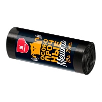 Мешки для мусора 35 л, черные, в рулоне 20 шт., ПНД, 12 мкм, 600х500 мм, Особопрочные, МП7788 в Глазове