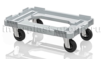 Тележка пластиковая с отверстием без тормозов усиленная серая в Глазове