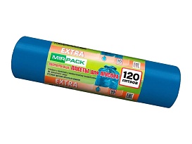 Мешки для мусора 120 л, синие, в рулоне 10 шт., ПНД, 14 мкм, 1100х700 мм, EXTRA, ex1201802 в Глазове Мешки для мусора 120 л, синие, в рулоне 10 шт., ПНД, 14 мкм, 1100х700 мм, EXTRA, ex1201802 в Глазове
