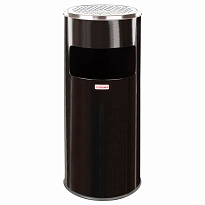 Урна с пепельницей 27 л, нержавеющая сталь, черная, LAIMA PROFESSIONAL в Глазове