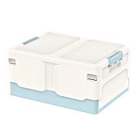 Ящик пластиковый складной белый, дно голубое, 480х360х240 мм в Глазове Ящик пластиковый складной белый, дно голубое, 480х360х240 мм в Глазове