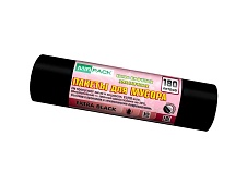 Мешки для мусора 180 л, ароматизированные, черные, в рулоне 10 шт., ПВД, 50 мкм, 1100х930 мм, EXTRA black, 18008301