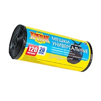 Мешки для мусора 120 л, черные, в рулоне 20 шт., ПНД, 15 мкм, 1100х700 мм, Крепак, 4607075710207 в Глазове Мешки для мусора 120 л, черные, в рулоне 20 шт., ПНД, 15 мкм, 1100х700 мм, Крепак, 4607075710207 в Глазове