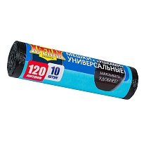 Мешки для мусора 120 л, с ушками, черные, в рулоне 10 шт., ПНД, 15 мкм, 1100х700 мм, Крепак, 4607075710474 в Глазове Мешки для мусора 120 л, с ушками, черные, в рулоне 10 шт., ПНД, 15 мкм, 1100х700 мм, Крепак, 4607075710474 в Глазове