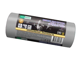 Мешки для мусора 240 л, ароматизированные, серые, в рулоне 10 шт., ПВД 40 мкм, 1500х1100 мм, СИЛАЧИ, sil240111101 в Глазове