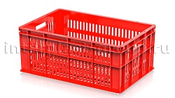 Пластиковый ящик для молока, мяса, овощей и фруктов красный