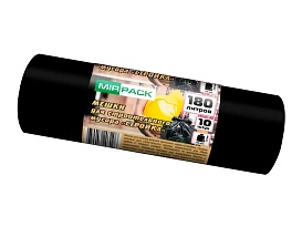 Мешки для мусора 180 л, ароматизированные, черные, в рулоне 10 шт., ПВД, 70 мкм, 1100х930 мм, СТРОЙКА, S18010110 в Глазове