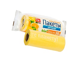 Мешки для мусора 35 л, ароматизированные, желтые, в рулоне 20 шт., ПНД, 12 мкм, 560х530 мм, GRIFON Цитрусовый Микс, 100-033 в Глазове