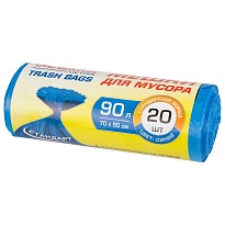 Мешки для мусора 90 л, синие, в рулоне 20 шт., ПНД, 14 мкм, 900х700 мм, LAIMA ULTRA, 607693 в Глазове Мешки для мусора 90 л, синие, в рулоне 20 шт., ПНД, 14 мкм, 900х700 мм, LAIMA ULTRA, 607693 в Глазове