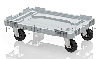 Тележка пластиковая сплошная без тормозов серая в Глазове
