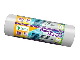 Мешки для мусора 60 л, белые, в рулоне 20 шт., ПНД, 7 мкм, 700х600 мм, MIRPACK Classik, 602052 в Глазове Мешки для мусора 60 л, белые, в рулоне 20 шт., ПНД, 7 мкм, 700х600 мм, MIRPACK Classik, 602052 в Глазове