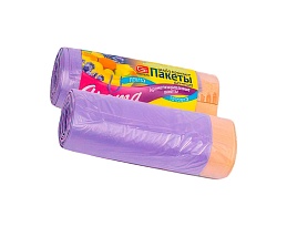 Мешки для мусора 35 л, ароматизированные, Лаванда, сиреневые, в рулоне 10 шт., ПНД, 12 мкм, 560х530 мм, GRIFON Aroma, 101-080 La в Глазове