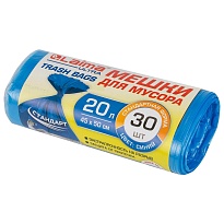 Мешки для мусора 20 л, синие, в рулоне 30 шт., ПНД, 8 мкм, 500х450 мм, LAIMA, 607682 в Глазове Мешки для мусора 20 л, синие, в рулоне 30 шт., ПНД, 8 мкм, 500х450 мм, LAIMA, 607682 в Глазове