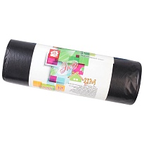 Мешки для мусора 220 л, черные, в рулоне 10 шт., ПВД, 29 мкм, 1100х830 мм, Концепция Быта ЭкоДом, 604924 в Глазове