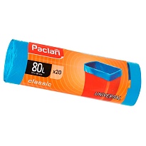 Мешки для мусора 80 л, синие, в рулоне 20 шт., ПНД, 12 мкм, 900х700 мм, PACLAN Classic, 606335 в Глазове