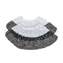 Бахилы бело-черные 1000 шт (500 пар), 48 мкм, двойная подошва, с одной резинкой, Эконом+ в Глазове