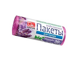 Мешки для мусора 30 л, ароматизированные, Лаванда, сиреневые, в рулоне 20 шт., ПНД, 9 мкм, 560х530 мм, GRIFON Aroma, 101-020 La в Глазове