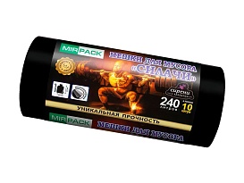 Мешки для мусора 240 л, ароматизированные, черные, в рулоне 10 шт., ПВД 40 мкм, 1500х1100 мм, СИЛАЧИ, sil24011110 в Глазове