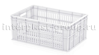 Ящик для молока, мяса, овощей и фруктов большая перфорация дно сплошное белый в Глазове