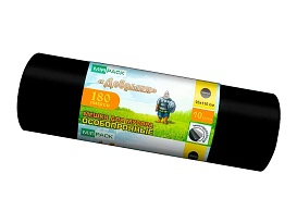 Мешки для мусора 180 л, ароматизированные, черные, в рулоне 10 шт., ПВД, 100 мкм, 1100х930 мм, Добрыня, Dob18010black в Глазове Мешки для мусора 180 л, ароматизированные, черные, в рулоне 10 шт., ПВД, 100 мкм, 1100х930 мм, Добрыня, Dob18010black в Глазове
